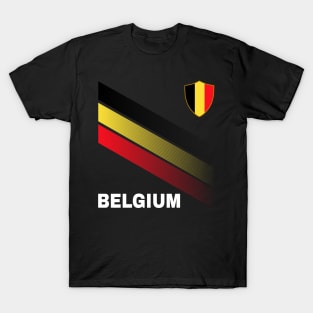 Vintage Belgium Sunflower Flag Belgium Soccer Lover T-Shirt